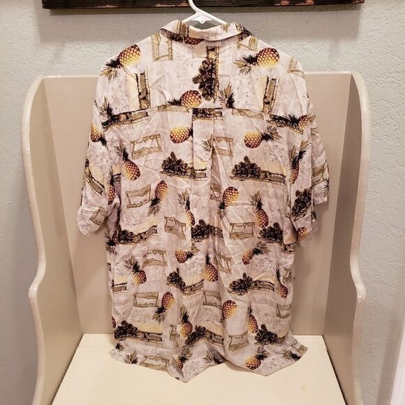 Hawaiian Aloha Pineapple Palm Tree Air Mail Shirt - Picture 8 of 8